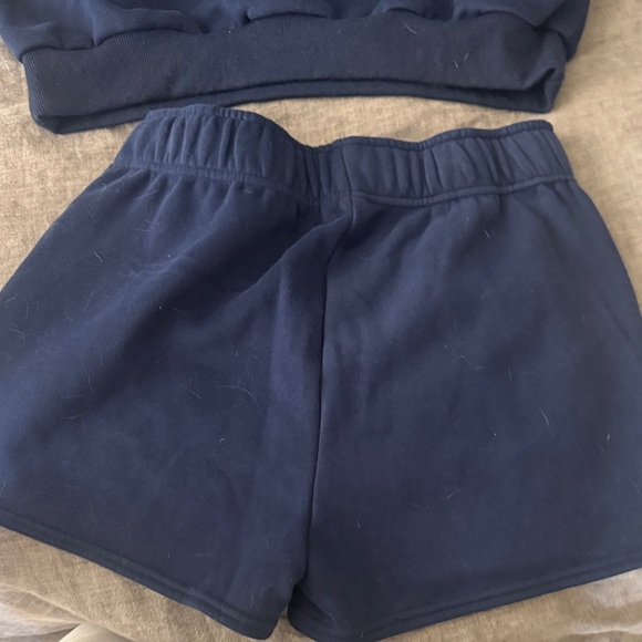 ALO Yoga Navy Fleece Set Shorts & Zip up sweater size S - Picture 7 of 7